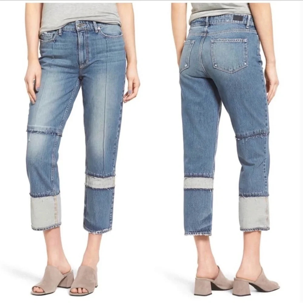 PAIGE Women’s High Rise Sarah Straight Seamed Revine Jeans Size 27